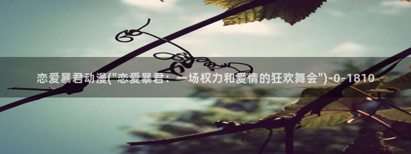 日本动漫推荐：恋爱暴君动漫(\